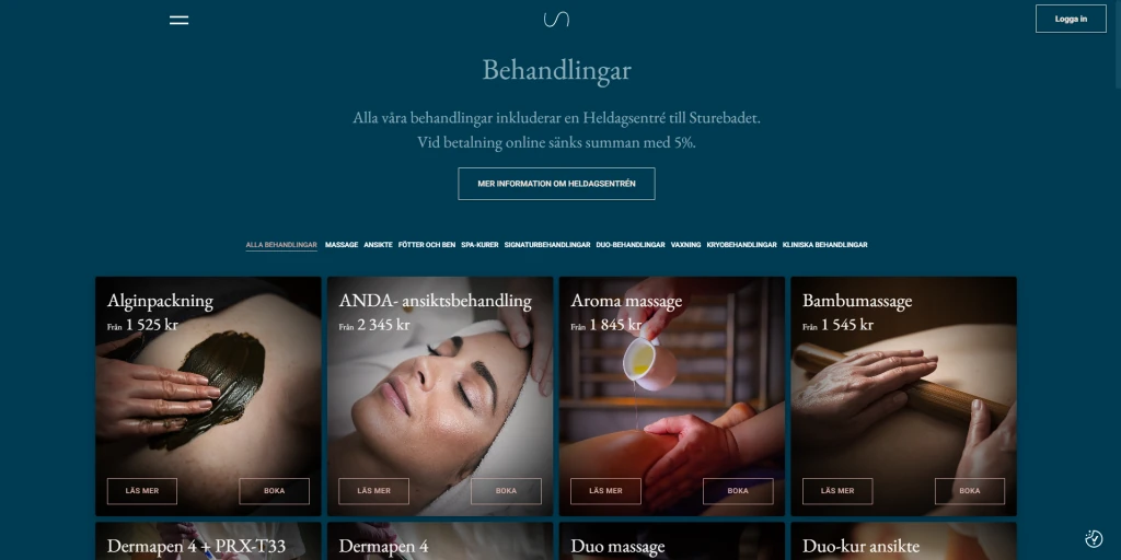 sturebadets behandlingssida